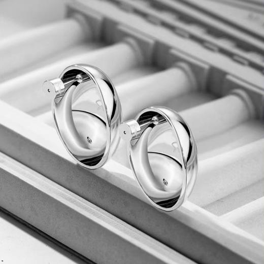 【宋佳&袁娅维&胡杏儿同款】Mordern Art 现代艺术时期 | 星月圆形耳环（银色/金色） 商品图6