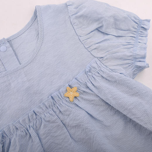 棉果果夏季新品女童抽条巴厘纱套头娃娃衫M222140224208 商品图1