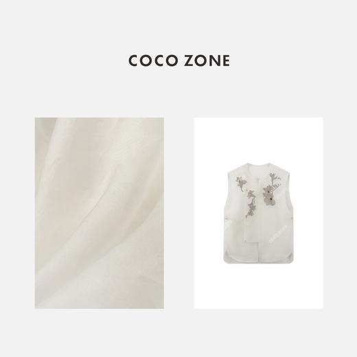 COCO ZONE2024早春穿搭新中式国风无袖衬衫时尚上衣CC1A0507 商品图2