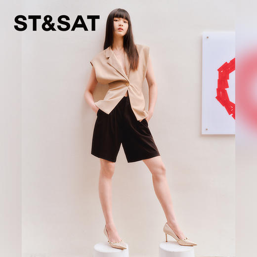 星期六铆钉蛇纹格尖头细高跟SSC1111077 商品图6