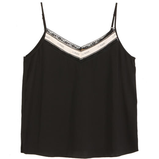 玳莎印花蕾丝拼接真丝吊带背心女2024夏季新款V领无袖内搭打底上衣  EB31003 商品图4