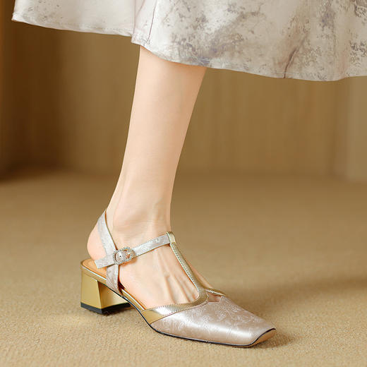 【预售5天】复古国风，头层牛皮优雅后空凉鞋DPJ&2735 商品图8