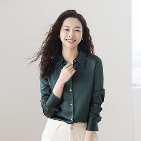 火桐hooton翡冷翠之夜 光泽感弹力缎衬衫YT2090
