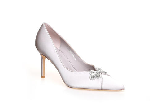 豪麟名鞋奥莱迪嘉女鞋皮鞋真丝牛皮革DJHJA41WP027银色  原价1960元 商品图0