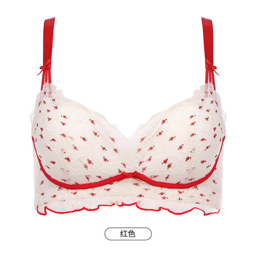 都市丽人少女三步优选少女内衣内衣女蕾丝文胸B杯适穿3/4杯薄款无钢圈三排扣BB42F4 商品图12