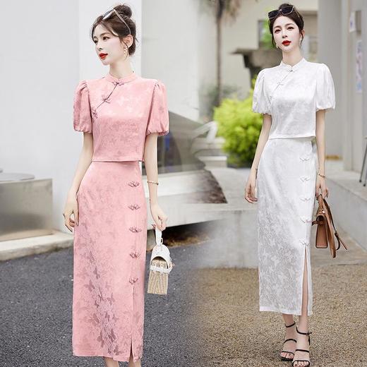 【预订·最迟6天发货】高端旗袍连衣裙女2024年新款夏装新国风年轻款气质两件套改良国风 商品图0