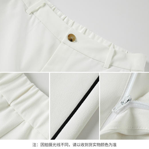 【商场同款】CJTJ414 “ 直筒拼接通勤裤 ” 基础白色 搭配没有局限  廓形松弛 自由度高 抖垂高密度防透面料 穿着舒适 立体显腿长 商品图7