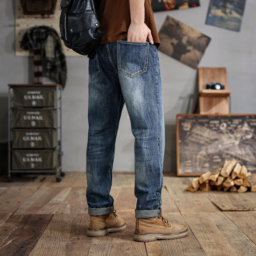【夏季薄款】【新款DDJ】大依优型大码潮款直筒牛仔裤长裤男舒适休闲简约百搭加肥加大男装裤子纯棉 商品图3
