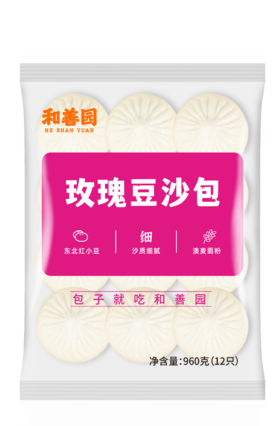 和善园玫瑰豆沙包（80g*12个/袋）*2袋