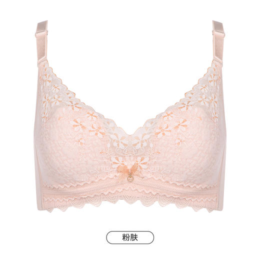 都市丽人聚拢升杯内衣女蕾丝文胸B杯适穿3/4杯超薄款速干常规内衣软钢圈三排扣YB42A6 商品图10