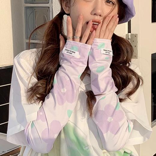 【颜值爆棚❗️UPF50+防晒冰袖】轻薄舒适，宽松大版超显瘦❗️女款夏季可爱新款防紫外线手袖开车骑行手套冰丝袖套，搭配短袖比防晒衣防晒帽防晒霜更舒适 商品图2