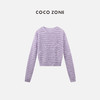 COCO ZONE2024春季百搭圆领镂空针织衫纯色长袖上衣CC1A0612 商品缩略图0