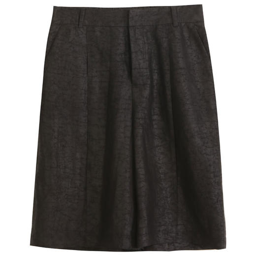 玳莎香云纱半松紧五分裤女2024年夏季新款龟裂纹真丝通勤休闲裤  EB36101 商品图4