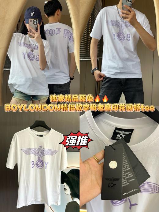 boy男女同款字母老鹰印花高街时尚圆领tee（正码正拍） 商品图0