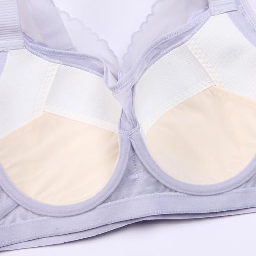 都市丽人完美包容大罩杯内衣女蕾丝文胸CDE杯适穿3/4杯超薄款速干软钢圈四排扣YB43J7 商品图8