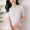 修身显瘦针织，天丝短袖薄款螺纹上衣CC-101-96900 商品缩略图2