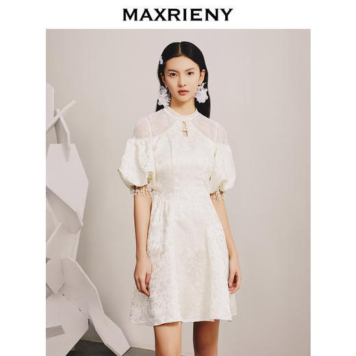 【商场同款】MAXRIENY新中式宫廷风蕾丝镂空礼裙连衣裙春(货号:MC88DR061) 商品图1