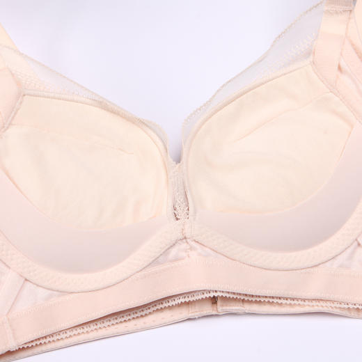 都市丽人聚拢升杯内衣女蕾丝文胸A杯适穿3/4杯加加厚常规内衣无钢圈三排扣YB45A1 商品图8