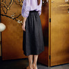 玳莎高腰新中式伞裙龟裂香云纱2024夏季新款轻奢宽松优雅中长款半裙  EB34302 商品缩略图3