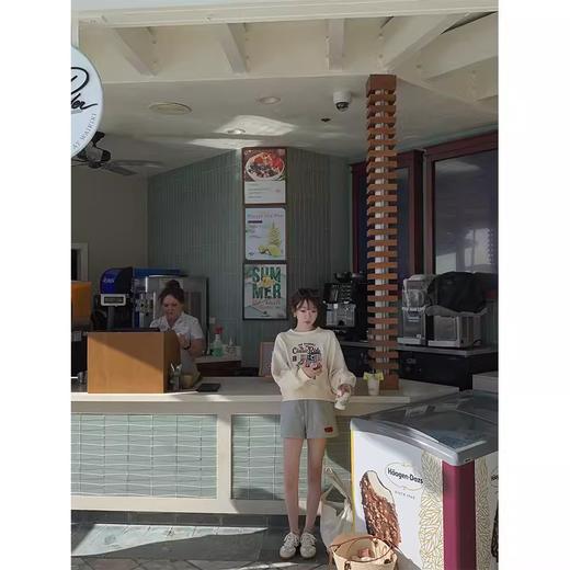 金蘑菇菇 傍晚去遛弯 / 慵懒宽松连帽卫衣外套休闲短裤运动风套装 商品图5