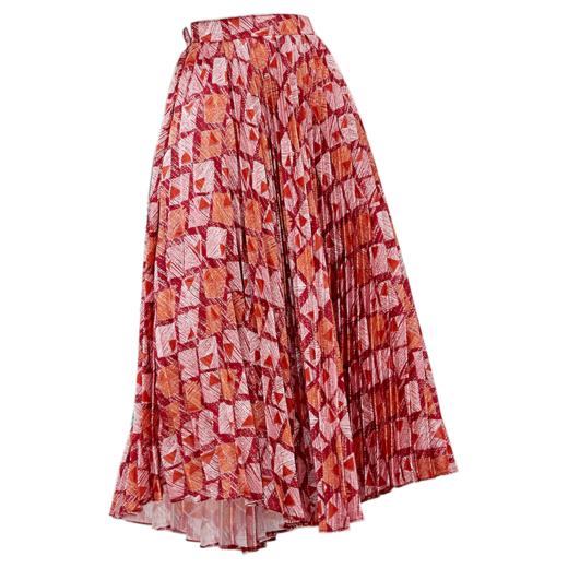 欧芮儿2019新款女装夏装几何百褶半身裙女高腰显瘦不规则女裙子 商品图4