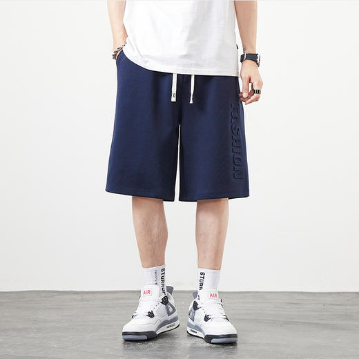 【Q】【新款DYF】大依优型大码五分裤大号裤子弹力透气加肥加大夏季松紧腰宽松运动短裤沙滩裤 商品图1