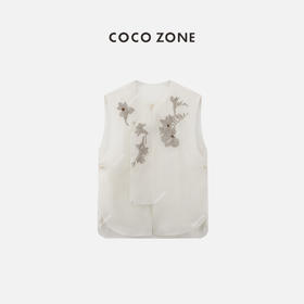 COCO ZONE2024早春穿搭新中式国风无袖衬衫时尚上衣CC1A0507