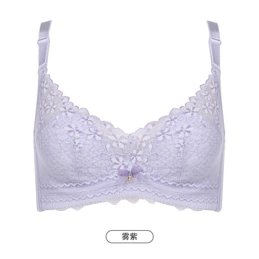 都市丽人聚拢升杯内衣女蕾丝文胸B杯适穿3/4杯超薄款速干常规内衣软钢圈三排扣YB42A6 商品图12