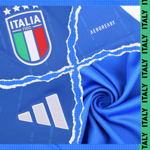小李子ADIDAS阿迪达斯欧洲杯2024意大利队球迷版主场足球短袖球衣成人男IN0657 商品图2