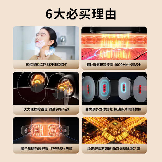 SKG 颈部按摩器 K5-3 尊贵款 颈椎颈部按摩仪脖子肩颈护颈仪热敷脉冲口袋按摩仪送男女朋友生日礼品礼物 商品图1