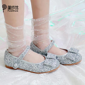 PureShare宫廷法式风水晶蝴蝶结公主鞋