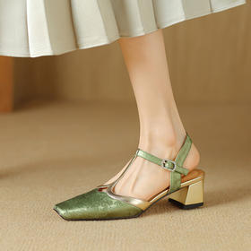 【预售5天】复古国风，头层牛皮优雅后空凉鞋DPJ&2735