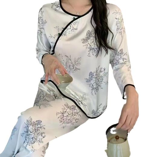 【新中式睡衣 夏季家居服】冰丝轻奢高级感 中国风家居服套装 商品图3