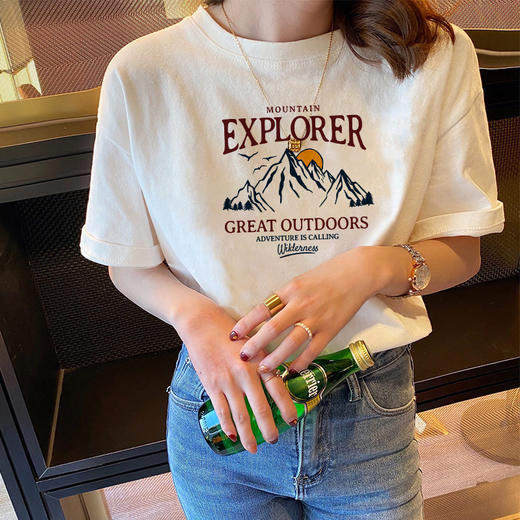 【79元！任选三件】复古印花纯棉T恤 重磅纯棉 舒适透气 耐洗耐穿 简约百搭 商品图7