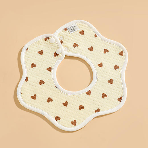 【5条装 拒绝污渍妈妈更省心！】A类 新生儿宝宝口水巾纯棉防水针织花瓣围嘴围兜双暗扣柔软吸水 商品图5