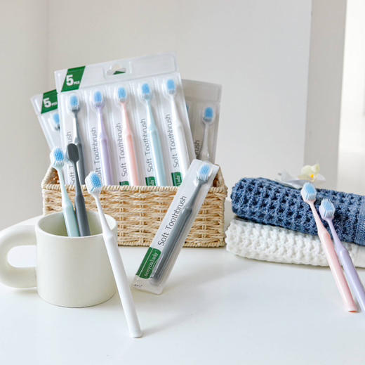 成人护龈宽头洁净柔护高密软毛牙刷（5支✖️4组） 商品图2