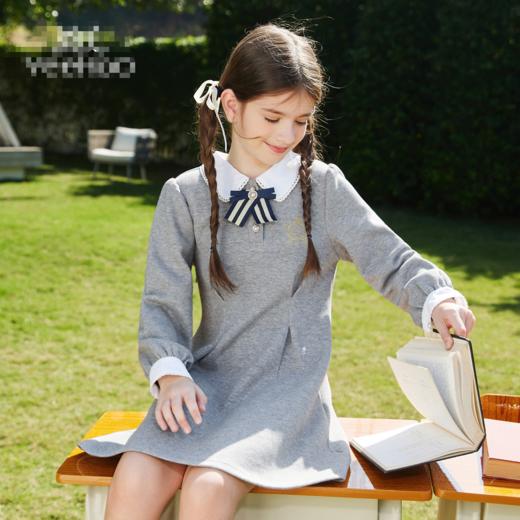 【英氏】【5A抑菌】【130-170】女童春秋款洋气学院风连衣裙 商品图0