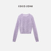 COCO ZONE2024春季百搭圆领镂空针织衫纯色长袖上衣CC1A0612 商品缩略图1