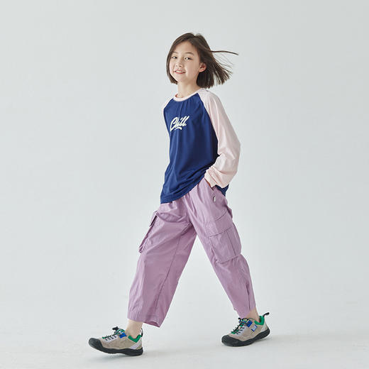 棵初夏季新款亲子凉感撞色插肩防晒T恤UPF50+儿童圆领长袖上衣 商品图4