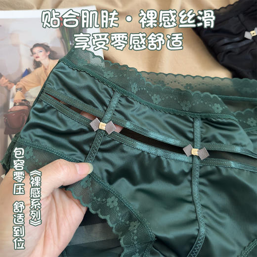 【收腹提臀 尽显性感！】柔软、透气、舒适，穿一件抵三件！蕾丝拼接性感中腰包臀女士三角裤，立体包裹，舒适翘醫，让你享受零拘束感。少女内裤，半透明的网纱更是性感诱人！ 商品图2