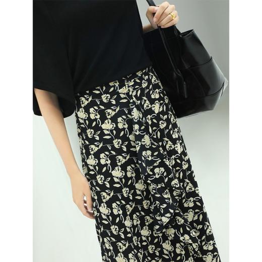 【有赞】COCOBELLA设计感抽褶碎花半身裙女遮胯半裙裹身裙筒裙HS513 商品图2