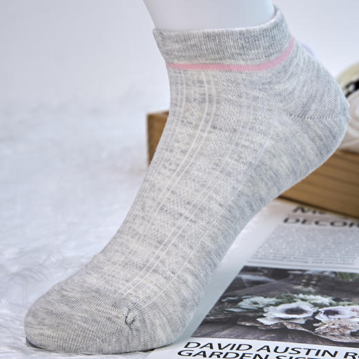 女士棉麻网面无辜精梳棉船袜[2412302] 商品图2