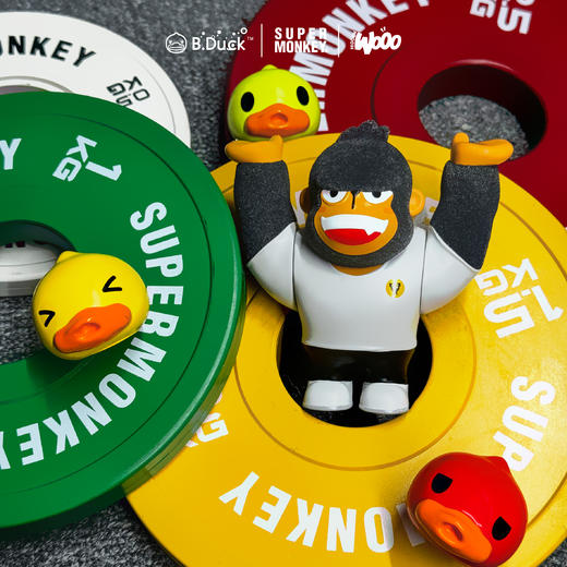 B.Duck小黄鸭 x 超级猩猩 x HIDDEN WOOO 三方联名系列 举高高 限量潮玩吊卡 商品图6