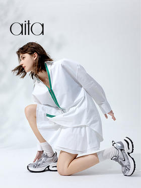 【AITA】时尚做旧增高老爹鞋女复古不规则设计运动休闲鞋