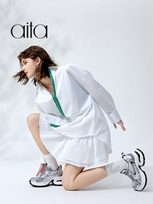 【AITA】时尚做旧增高老爹鞋女复古不规则设计运动休闲鞋 商品图0