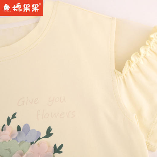 棉果果夏季新品女童纯棉短袖T恤M222140224232 商品图6
