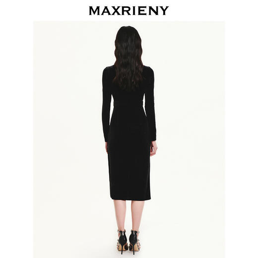 麦斯芮妮MAXRIENY星芒小黑裙秋装连衣裙中长款(货号:MC87DR810) 商品图2