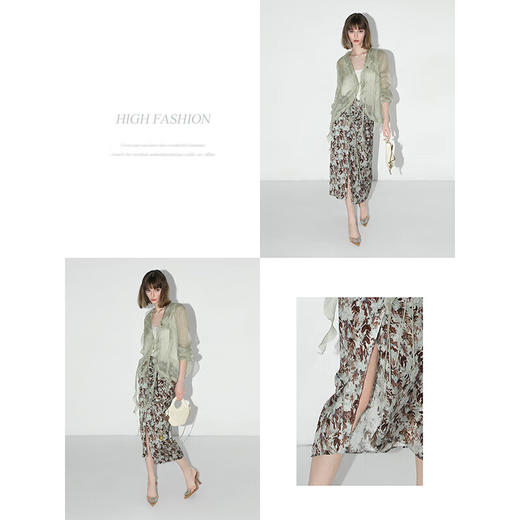 【秒杀】COCOBELLA一片式绑带碎花半身裙遮胯围裹半裙裹身裙筒裙HS71 商品图2