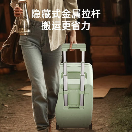 哈士奇复古露营户外车载压缩机制冷冰箱冷冻冷藏拉杆冰箱CC/CD-16-L 16.5L  -薄荷绿 商品图7