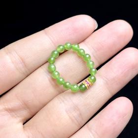 925碧玉戒圈圆珠约4mm